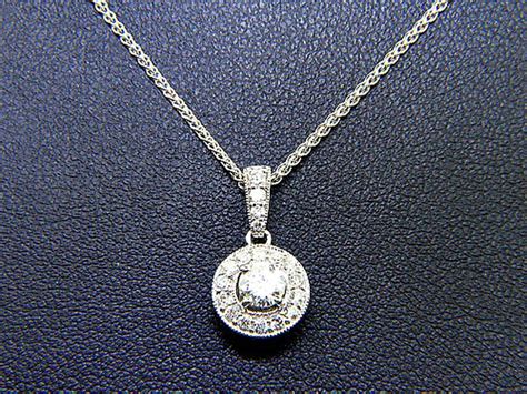 Classic Diamond Solitaire Pendant with Diamond Accents - LL Pavorsky