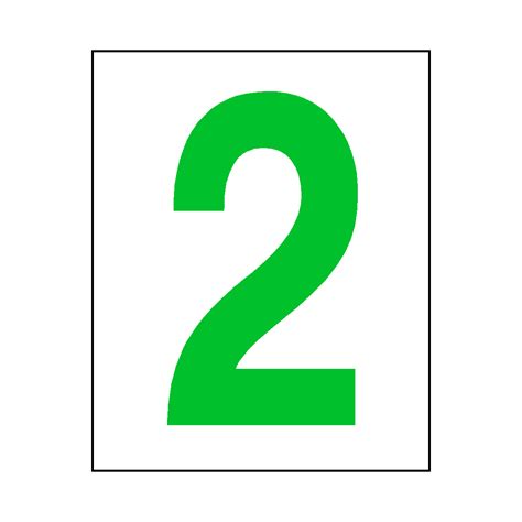 Number 2 Sticker Green | Safety-Label.co.uk