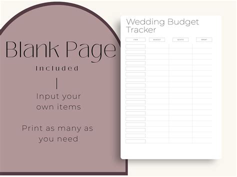 Wedding Budget Tracker Wedding Expense Tracker Printable - Etsy UK