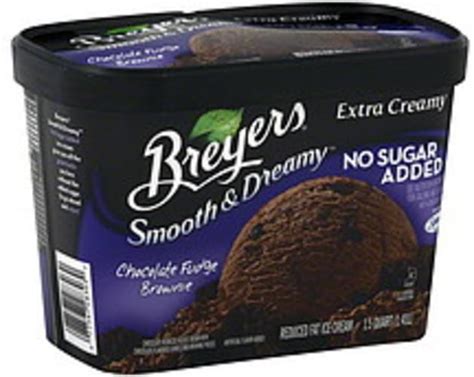 Breyers Reduced Fat, No Sugar Added, Chocolate Fudge Brownie Ice Cream ...