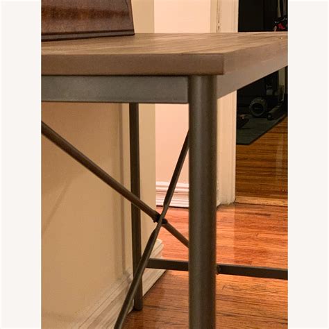 Rustic wood and metal console table - AptDeco