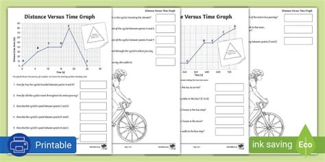 Distance Versus Time Worksheets | Graph Activity - Twinkl