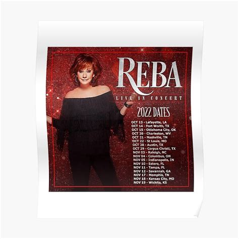 "Reba-Tour-2022---2023-Locations-and-Dates" Poster for Sale by AbbigailIrene1 | Redbubble