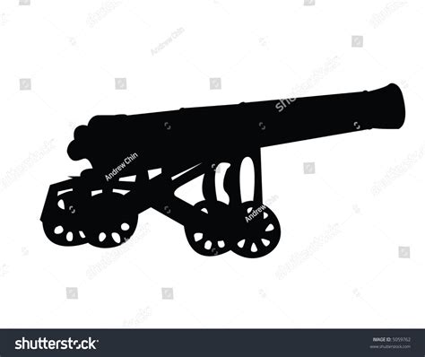 Cannon Silhouette Stock Vector Illustration 5059762 : Shutterstock