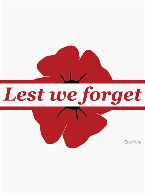 "Lest We Forget" Sticker for Sale by CoolYule | Redbubble