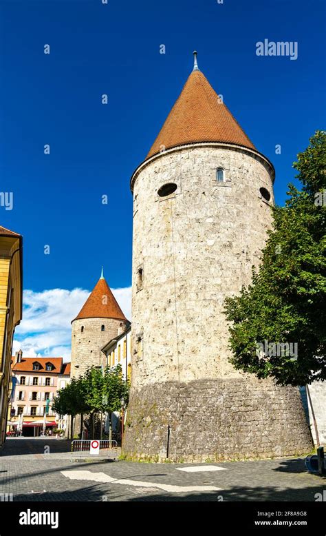 Yverdon-les-Bains Castle in the Canton of Vaud, Switzerland Stock Photo ...