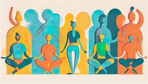 Premium AI Image | illustration people yoga modern line color palete ...