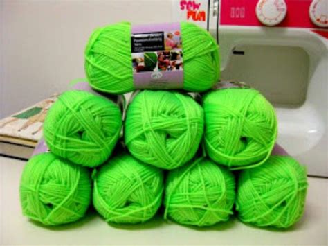 Neon green yarn for her knitting projects