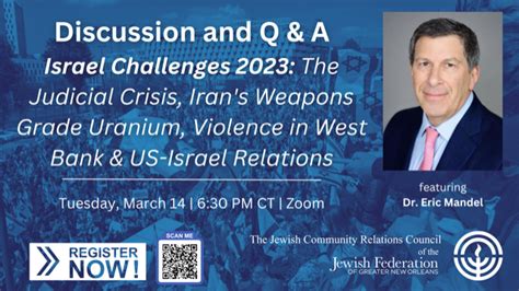 March 14 Webinar on Israel Challenges 2023: The Judicial Crisis, Iran's ...