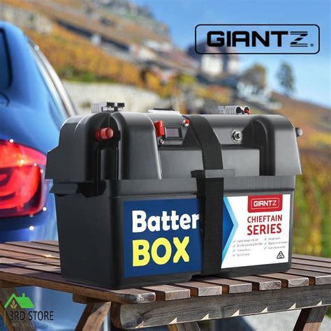 GIANTZ Battery Box 12V Camping Portable Deep Cycle AGM Universal Large USB Cig