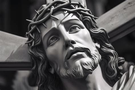 Premium Photo | A statue of jesus with the crown of thorns on his head