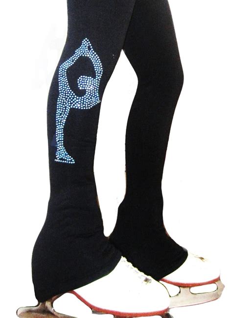 Ice Skating Pants with Blue crystals "Biellmann" applique