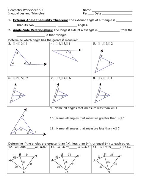 Triangle Inequality Theorem Worksheet – Englishworksheet.my.id