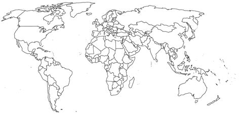 Printable Blank World Map Coloring Page Page For Kids - Coloring Home