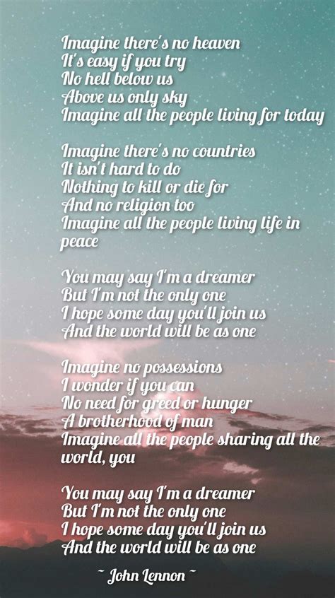 Imagine lyrics – Artofit