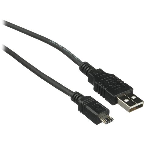 Pearstone USB 2.0 Type A Male to Micro Type B Male Cable (Black) - 6' (1.8 m)