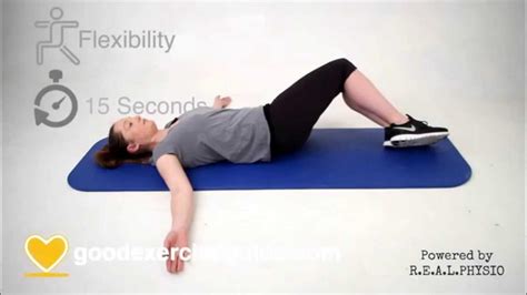 Lumbar Rotation Exercise With Hip Stretch - YouTube