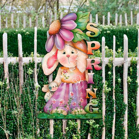 Spring Decorations Easter Bunny Spring Decor Wooden Door | Etsy