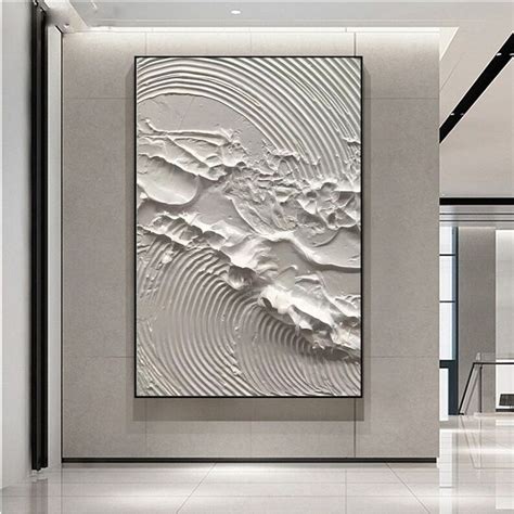 White Textured Painting Large White Textured Wall Art Large Texture ...