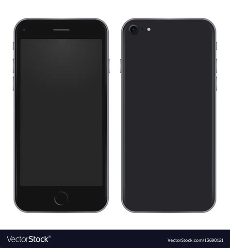 Black phone concept from front side and back view Vector Image