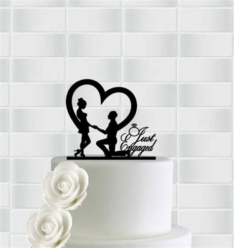 Engagement Cake Topper,Just Engaged Cake Topper,Wedding Cake Toppers,Engagement Party ...