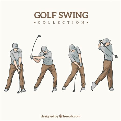 Premium Vector | Hand drawn golf swing collection