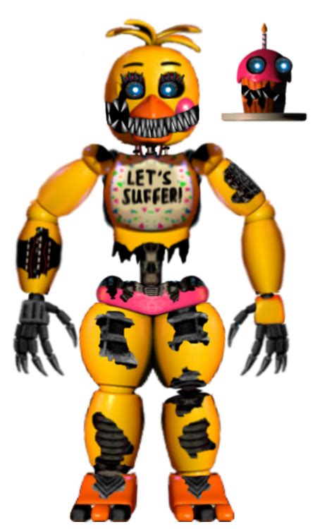 Nightmare Toy Chica + Cupcake (FNAF 2 DLC) by xXxMLGFNAFxXx on DeviantArt