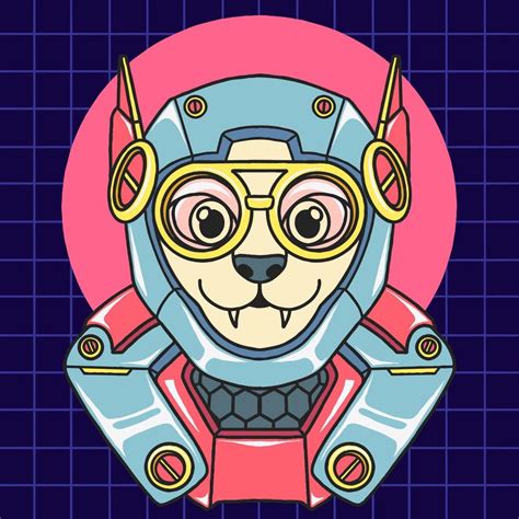 cute cyborg animal 15487252 Vector Art at Vecteezy