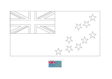 Coloriage Drapeau des Tuvalu (2021)