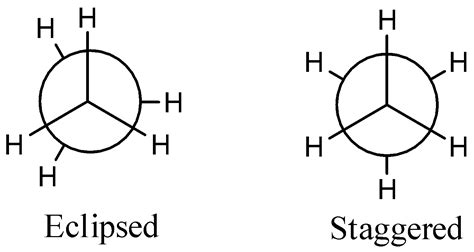 Draw Newman and Sawhorse projections for the eclipsed and staggered conformations of ethane ...