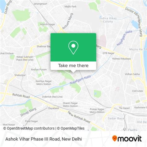 How to get to Ashok Vihar Phase III Road in Delhi by Bus, Metro or Train?