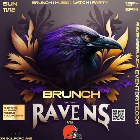 Ravens vs Browns Sunday Brunch, Ikonic Live, Baltimore, 12 November ...