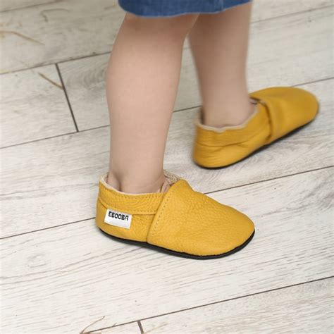 Yellow Soft Sole Leather Baby Shoes / Infant Handmade - Etsy