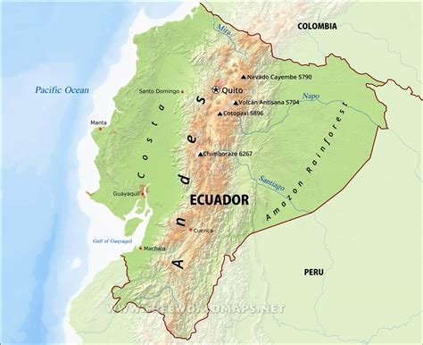 Ecuador Physical Map