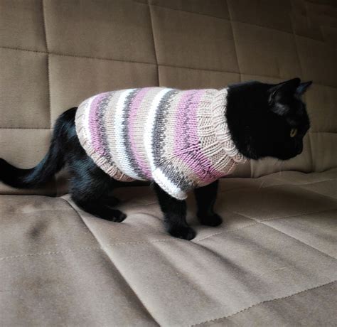 Hand knit cat sweater for cat pet small dog Knit cat clothes | Etsy