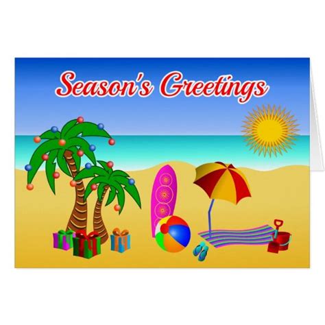 Cute Aussie Beach Scene Australian Christmas Cards | Zazzle.com | Australian christmas ...