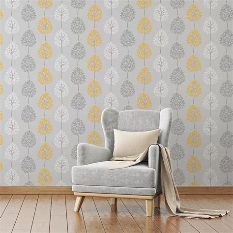 Living Room Yellow And Grey Wallpaper - Perfect Image Resource - duwikw