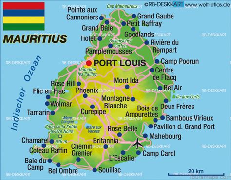 Map Of Mauritius Tourist Guide - ToursMaps.com