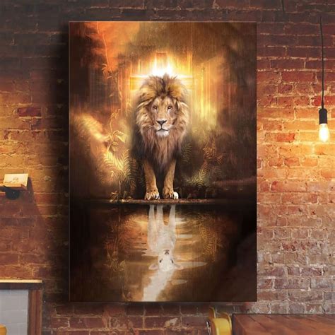 Lion and Lamb Canvas Wall Art, Lion and Lamb Picture Art - Christ Follower Life