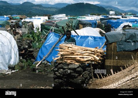 Refugee camp in Goma, Democratic Republic of the Congo in 1995. Area ...