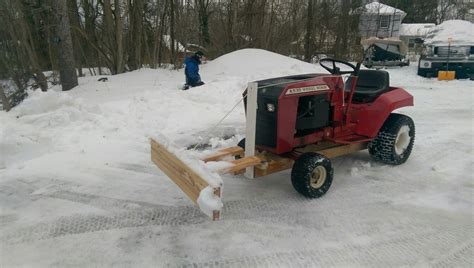 DIY lawn tractor snowplow | Snow plow, Lawn tractor, How to make snow