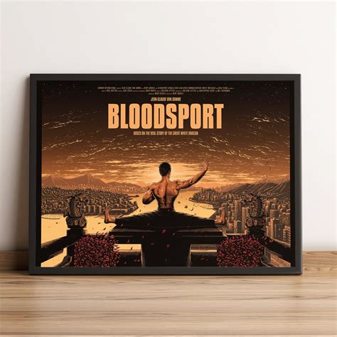 Bloodsport Poster, Jean Claude Van Damme Wall Art, Fight Movie Print ...