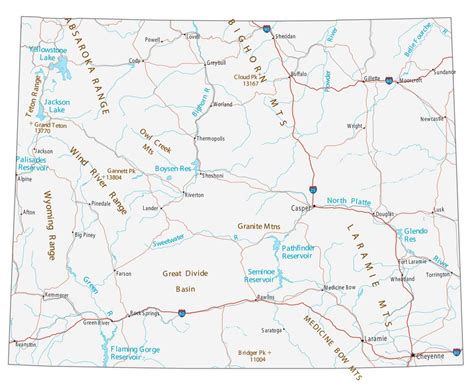 Map of Wyoming - Cities and Roads - GIS Geography