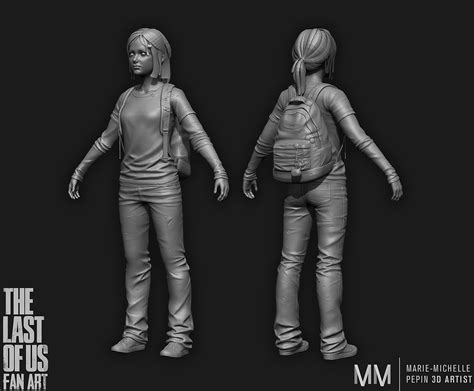 Ellie The last of us Fan art, High resolution sculpt | Behance