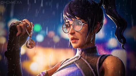 an image of a woman in the rain wearing glasses and holding up a pair ...