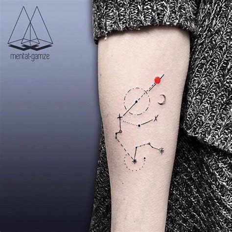 Aquarius constellation tattoo on the right inner