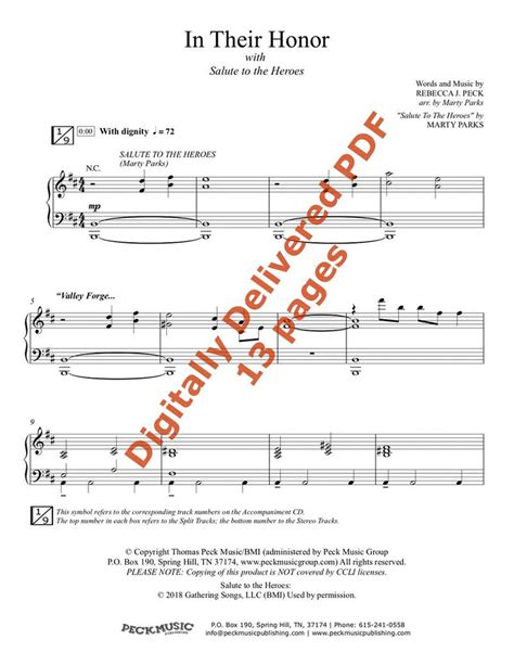 In Their Honor - choral arrangement| Peck Music Publishing