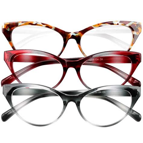 SOOLALA Ultralight Cat Eye Reading Glasses Women Men Eyewear Spectacles ...