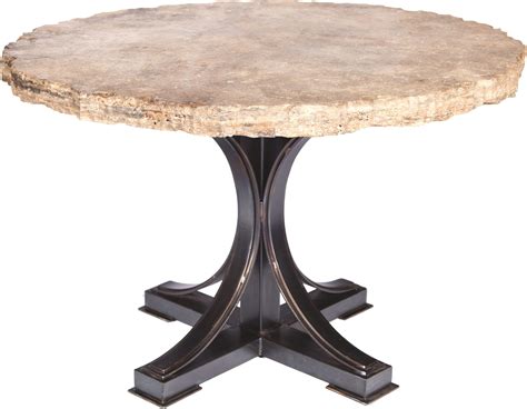 Winston Dining Table with 48" Round Marble Top with Live Edge - Boulevard Urban Living