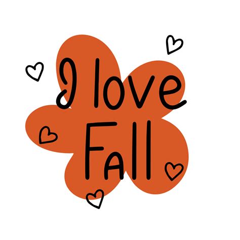 I love Fall handwriting text banner. Autumn words label. Vector illustration 27661565 Vector Art ...